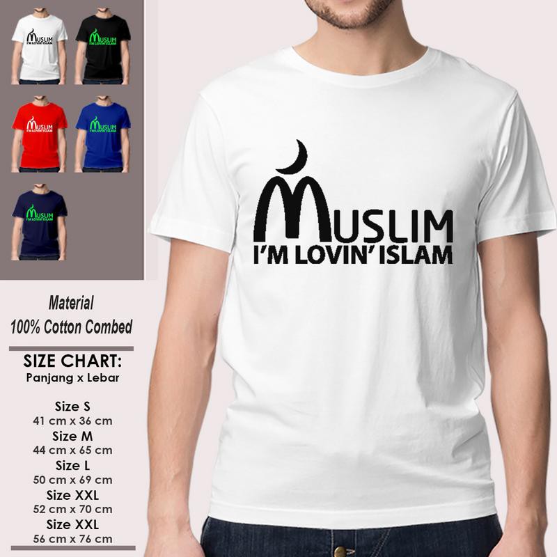 Kaos Dakwah Muslim Pria Lengan Pendek Keren SP-LSMSAK272 MUSLIM IM LOVEIN ISLAM VERSI 1 Islami Murah-3