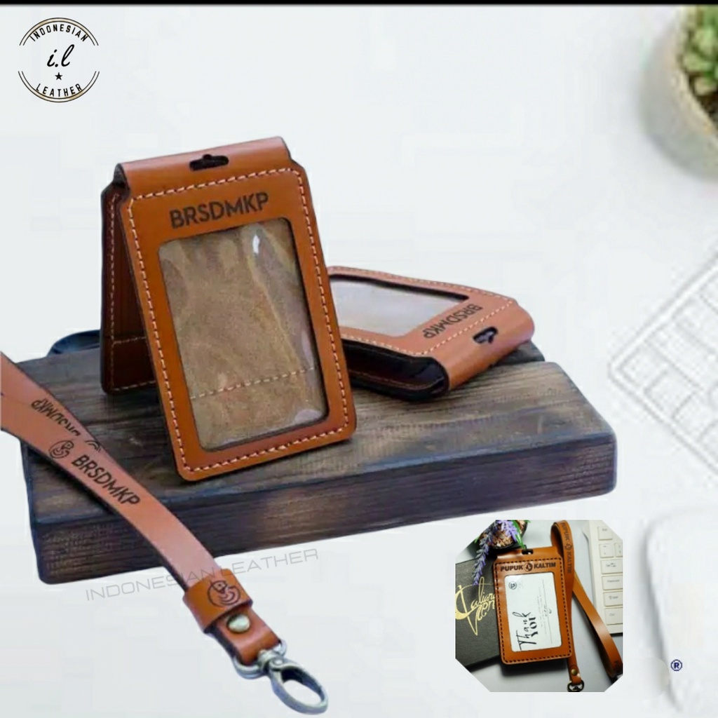 

Indonesianleather Name Tag kulit Sapi Asli Gratis Cistom NamaDan Logo Perusahaan/Organisasi