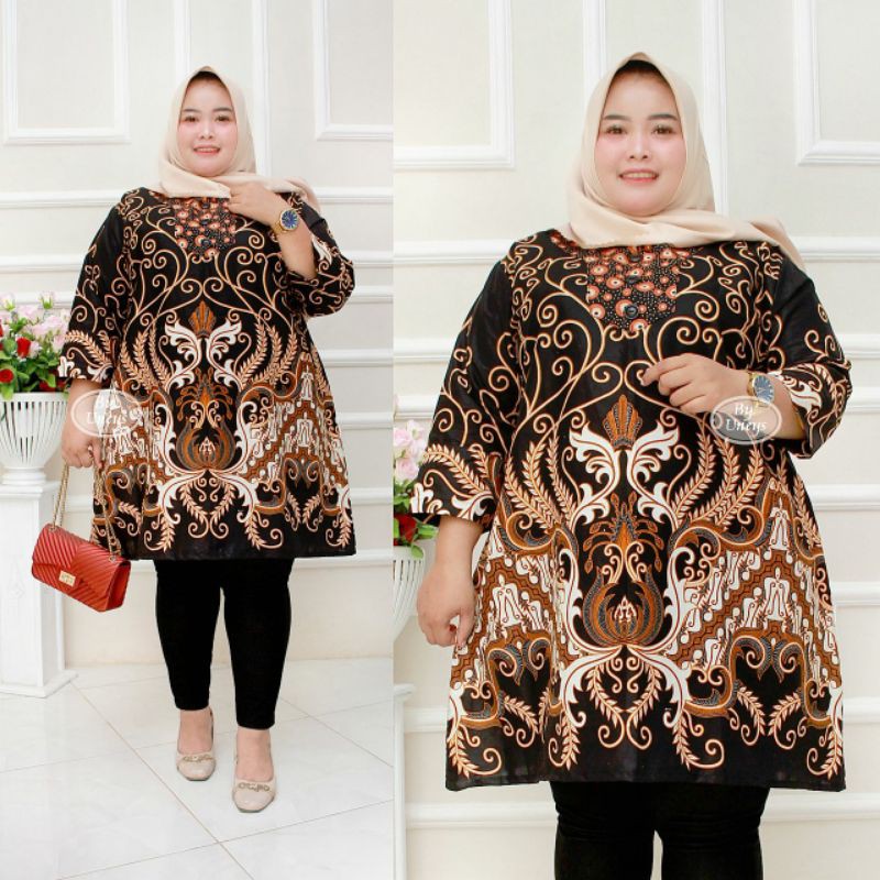 ATASAN BATIK SUPER BIG SIZE XXXXL TUNIK KANTORAN TERBARU JUMBO LD 140