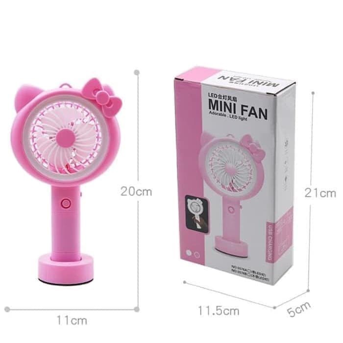 Kipas Angin Tangan Stand Portable Karakter LED ( Standing Mini Fan)