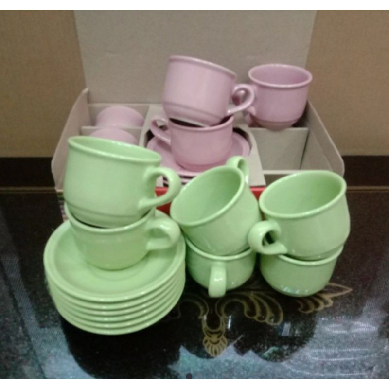 Tea set nikura polos warna 12 pcs