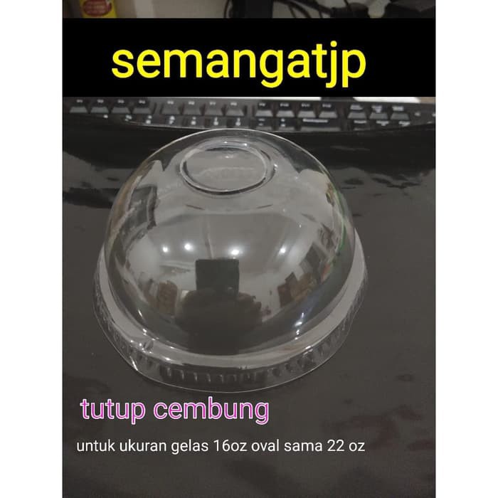 Grosir @50pcs Tutup cembung gelas /dome lip cup plastik PP 16 oz oval / 22 oz Promo