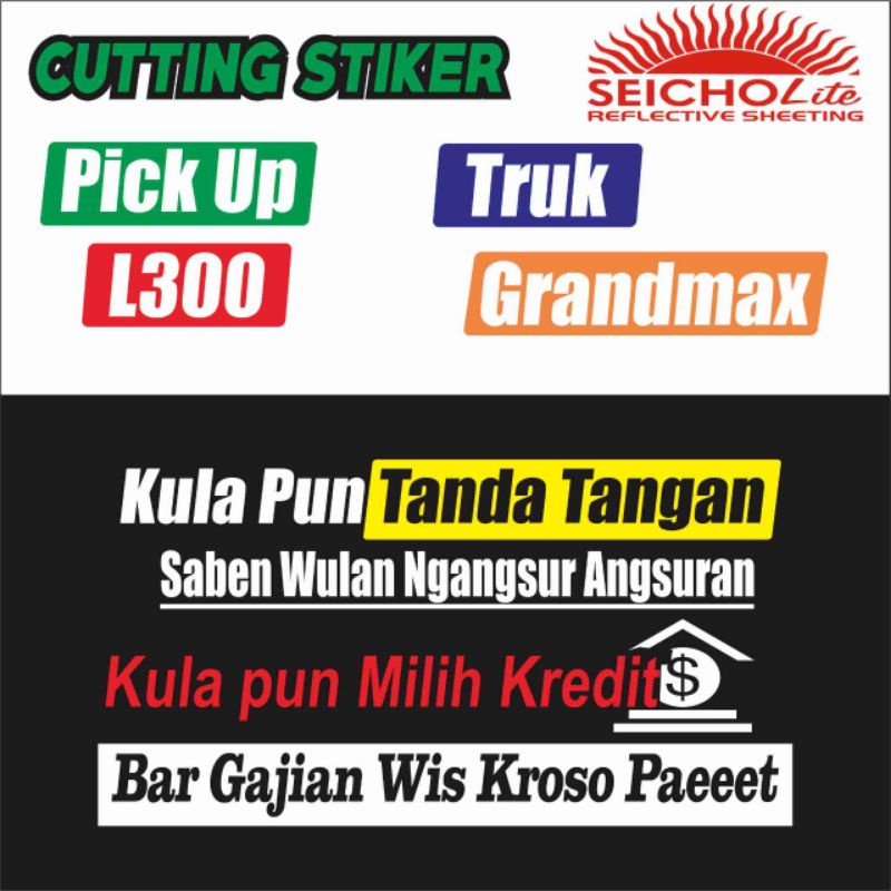 stiker kata kata lucu untuk variasi kaca mobil truck pick up canter angkutan umum dll L300 grandmax