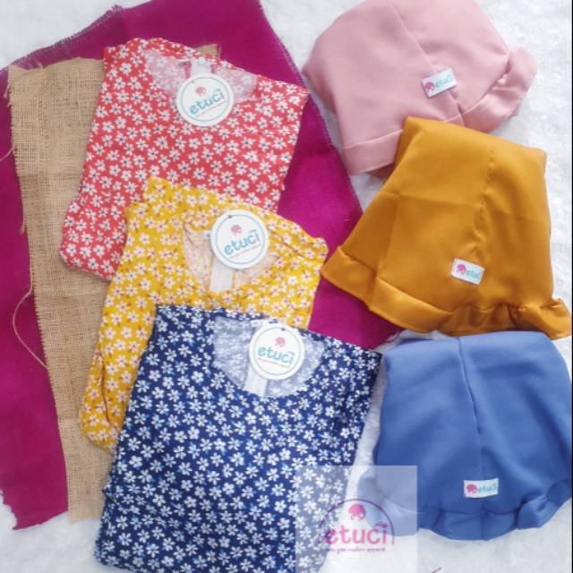 Set gamis anak katun rayon junior 8-12th