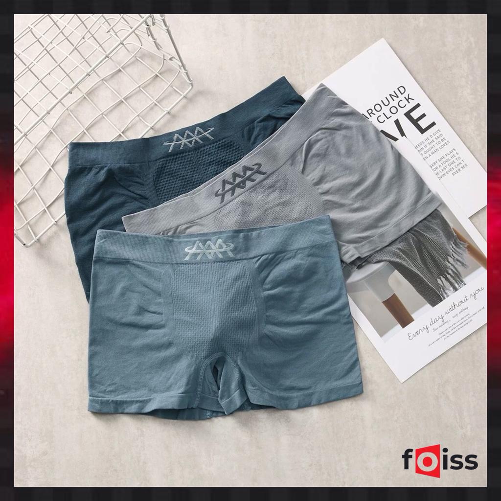 ✅𝐅𝐎𝐈𝐒𝐒® Celana Dalam Pria Boxer Pria Elastis Magnetik Sarang Flat Nyaman With Mid Waist 1207