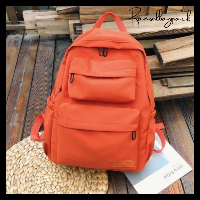 Tas Ransel Backpack wanita sd smp Punggung Bahu Import Korea Kekinian Terbaru Simple Casual Sekolah
