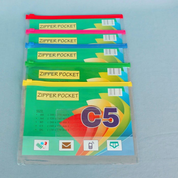 

murah Plastik Zipper Pocket C5 - 18 x 24 cm