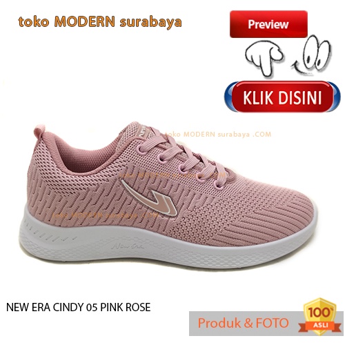 Sepatu wanita olahraga casual sneakers tali NEW ERA CINDY 05 PINK ROSE