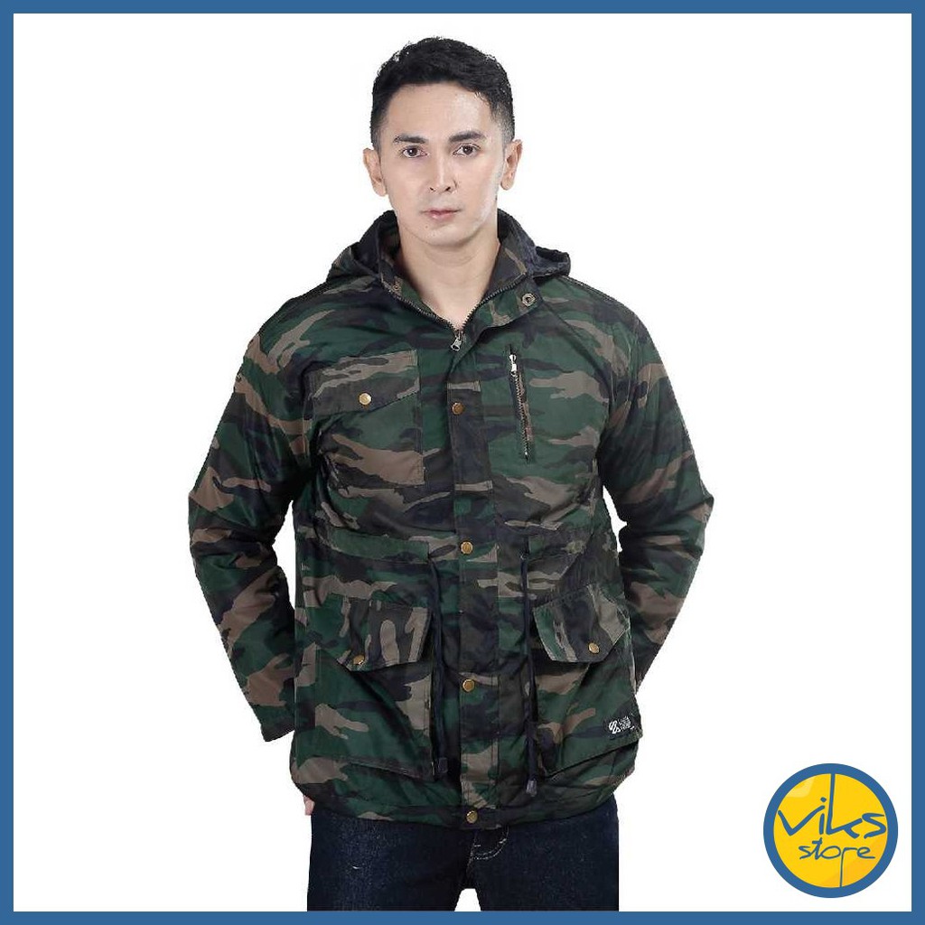 [Cod] Jaket Parka Pria Cowok Distro Kuzatura Lokal Premium Original Trucker Camo