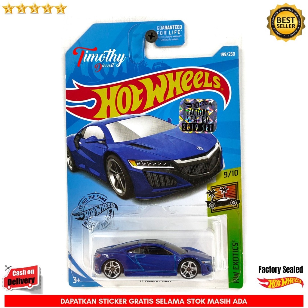 Hot Wheels 17 Acura NSX Biru Factory Sealed 2019 Timothy Diecast