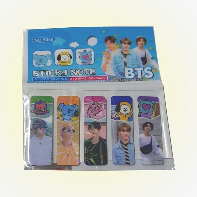 Sticky Note Stiker Pembatas Buku Bts Stiker Karakter Gambar Isi 100 Pcs