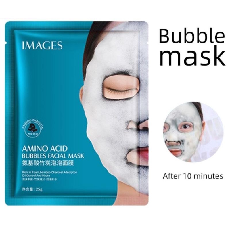 Images Facial Bubble Mask - Bubble Amino Acid Mask - Masker Gelembung 100% Original