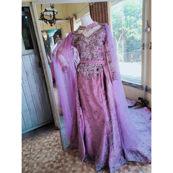 kebaya pengantin modern warna lilac