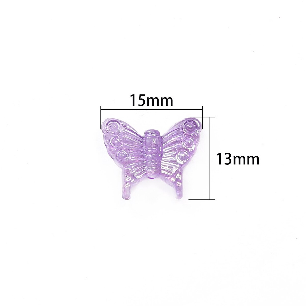 20 pcs/lot Small Butterfly Shape Beads Multi Gradient Color Acrylic Beads For Jewelry Making Handmade DIY Accessories