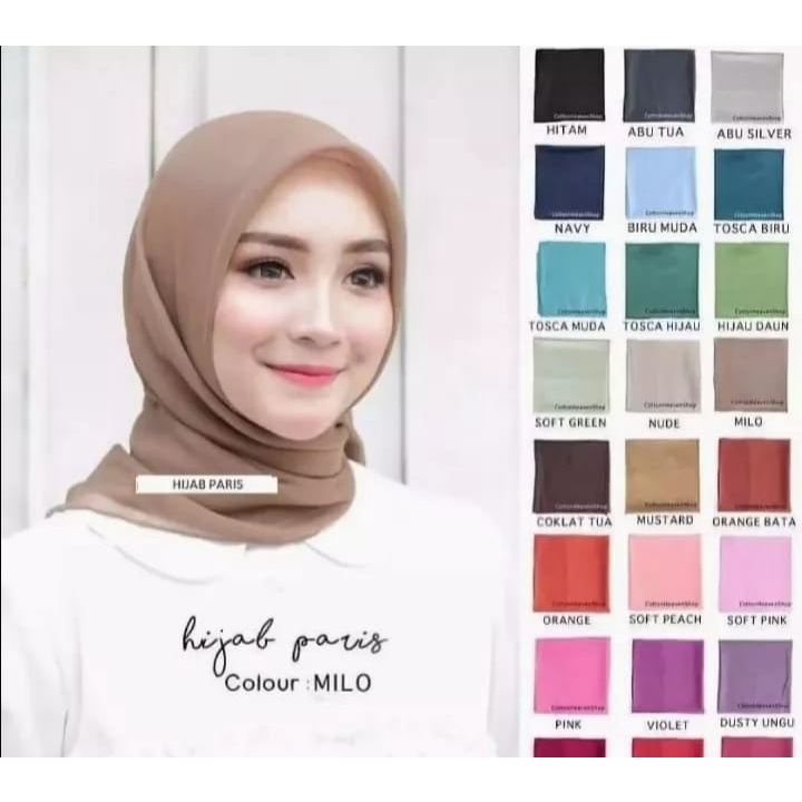 Hijab Segiempat Paris Jambul Tassel Jilbab Anti Baday Kerudung Anti Mleyot Terbaru Warna terlengkap