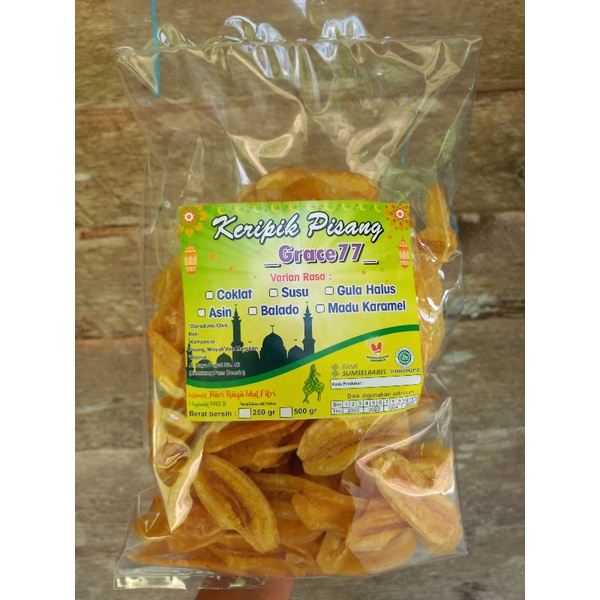 

Keripik Pisang Grace77 varian Manis Madu 250gram camilan sehat enak renyah snack