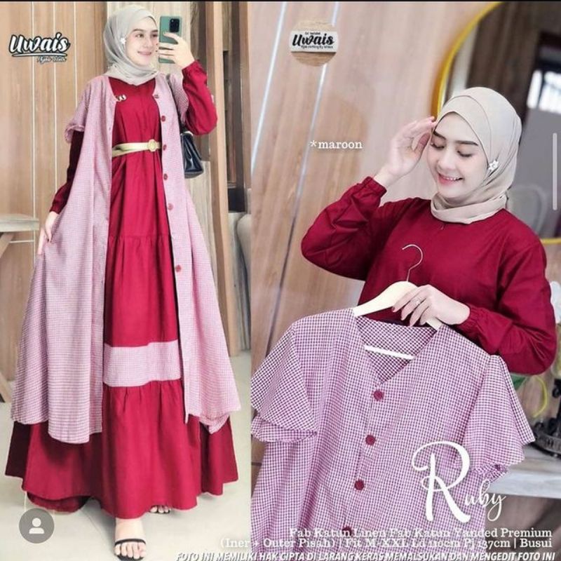 Dress Muslim. Fashion Muslim. Pakaian Wanita. Baju Wanita. Ruby Set. Fashion Wanita