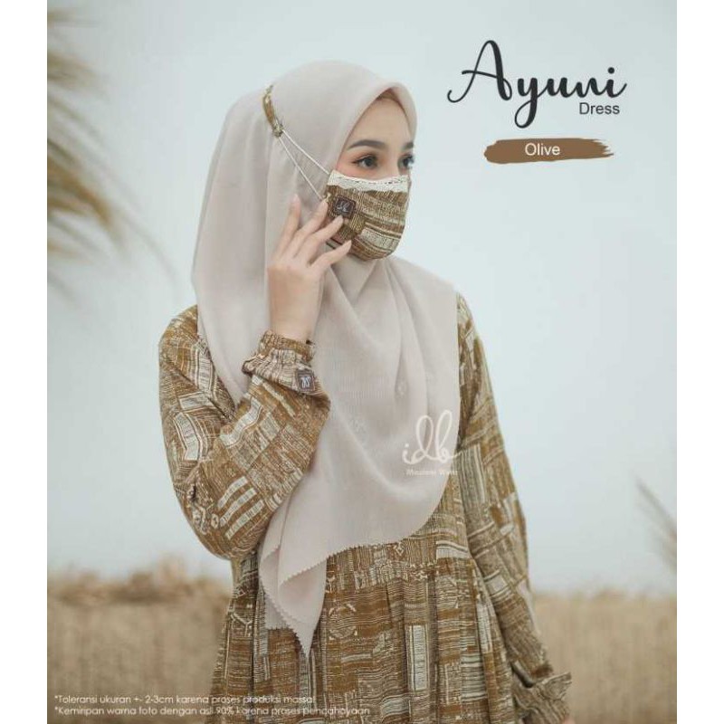 Gamis Rayon premium - Ayuni Dress free masker (ORI IDB)