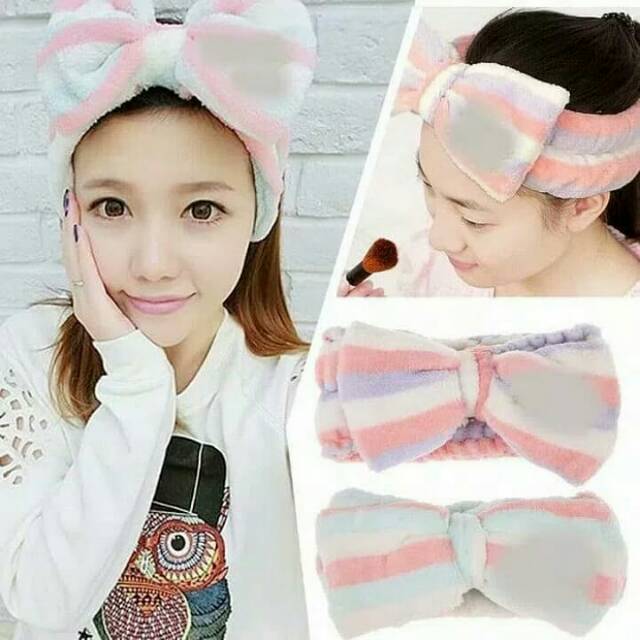 Headband Bandana handuk Pita Besar bando mandi