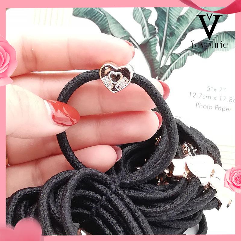 [COD]Cincin rambut elastis tinggi, tali rambut karet gelang aksesoris rambut sederhana-FA