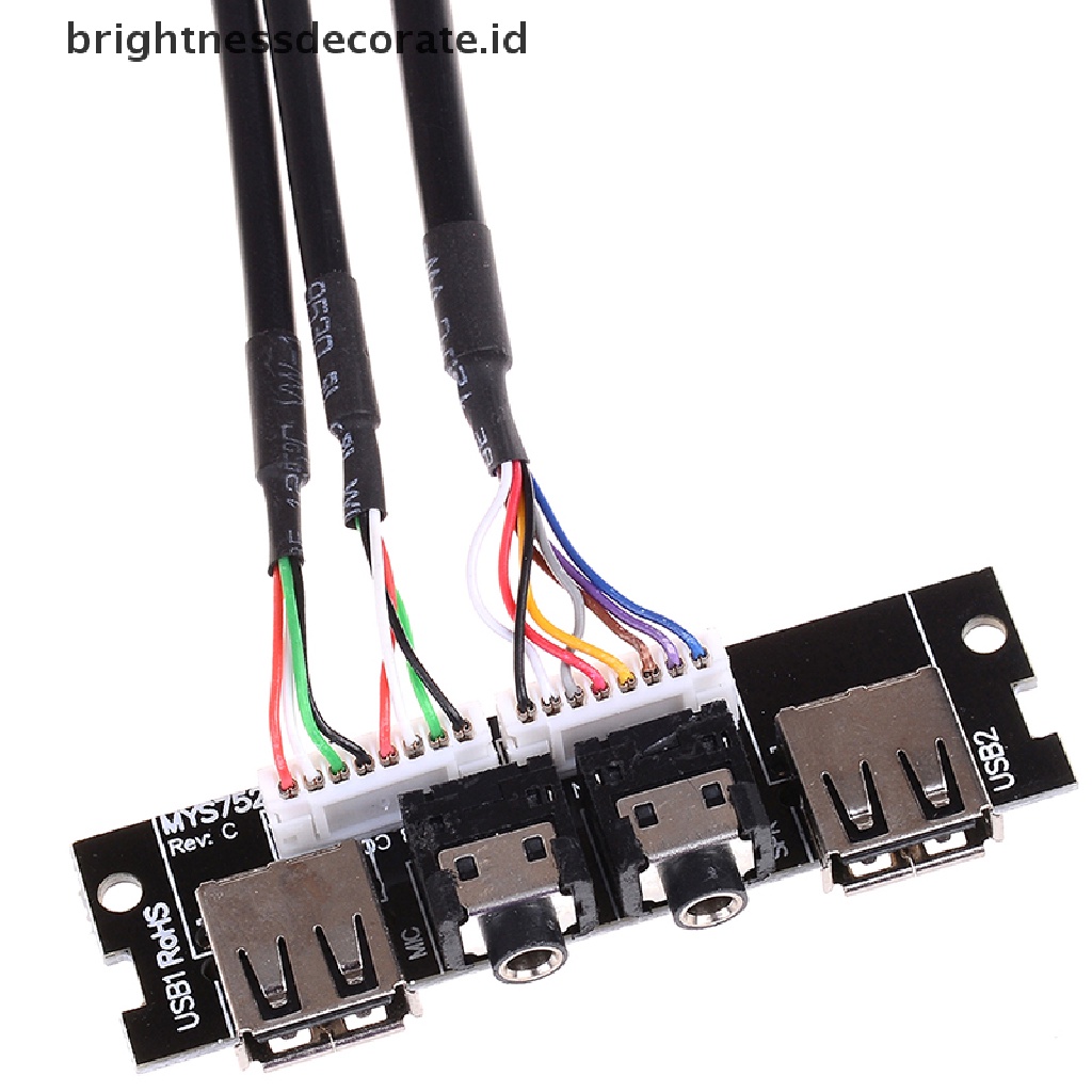 1pc Panel Depan Koneksi Usb 2.0 Audio Port Untuk Motherboard Komputer