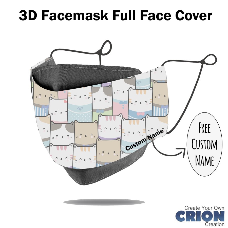 Crion - Masker 3d Full Face Cover Cute Animal Series - Antibacterial