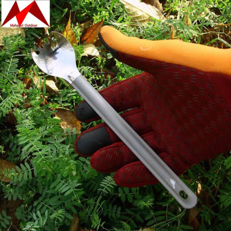 Toaks titanium long handle spork with polished bowl sendok panjang ultralight