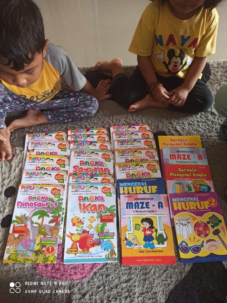 Buku Mewarnai Anak Paket Hemat Paud kreatif 4 buku Menebali dan Menulis Huruf Mewarnai gambar