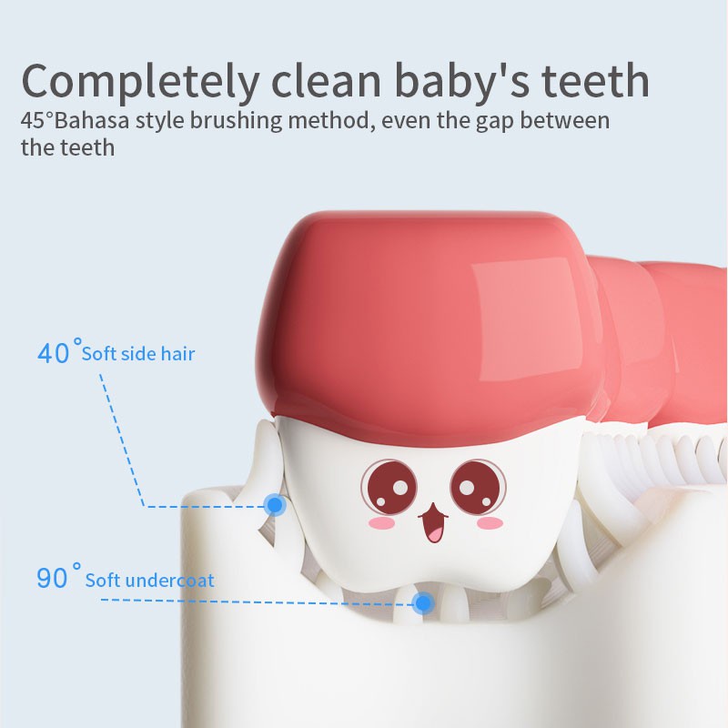 Sikat gigi betuk U anak Bahan silikon / Tooth Brush Baby Silicon type U 360° Sikat Gigi Anak 2-6 Tahun