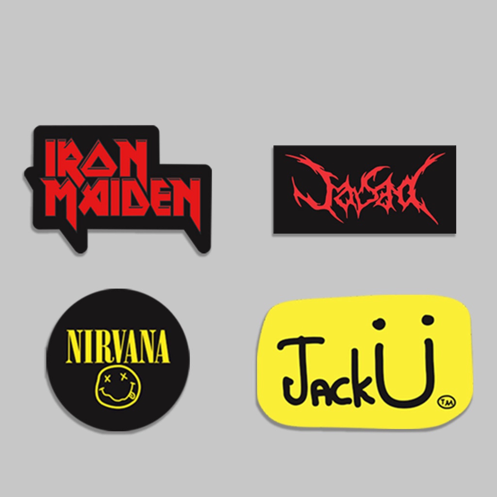 STIKER PACK - 15pcs BAND POP ROCK - STIKER AESTHETIC LAPTOP, AKSESORIS HP, ANTI AIR, MOTIF, HELM