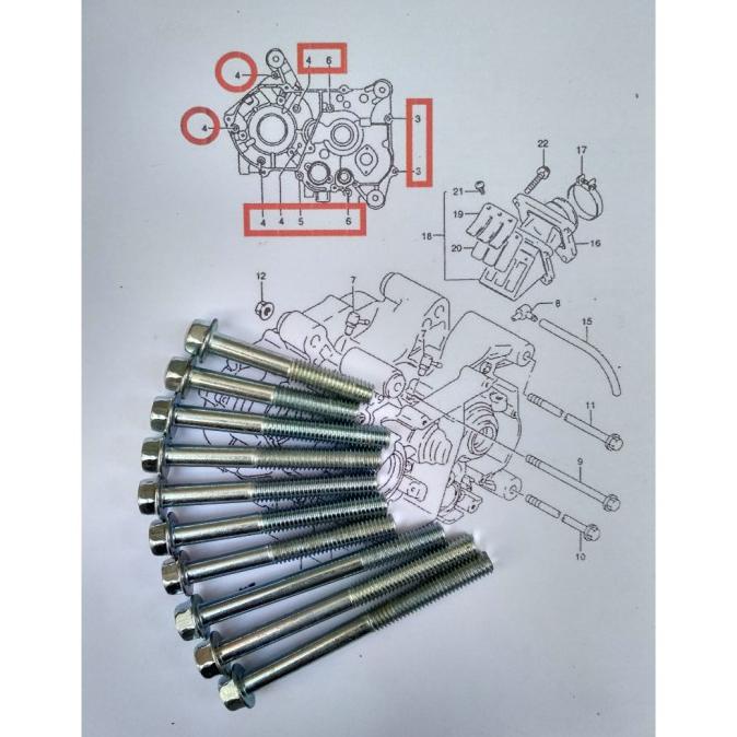 Baut Blok Mesin Set Suzuki Satria 2 Tak