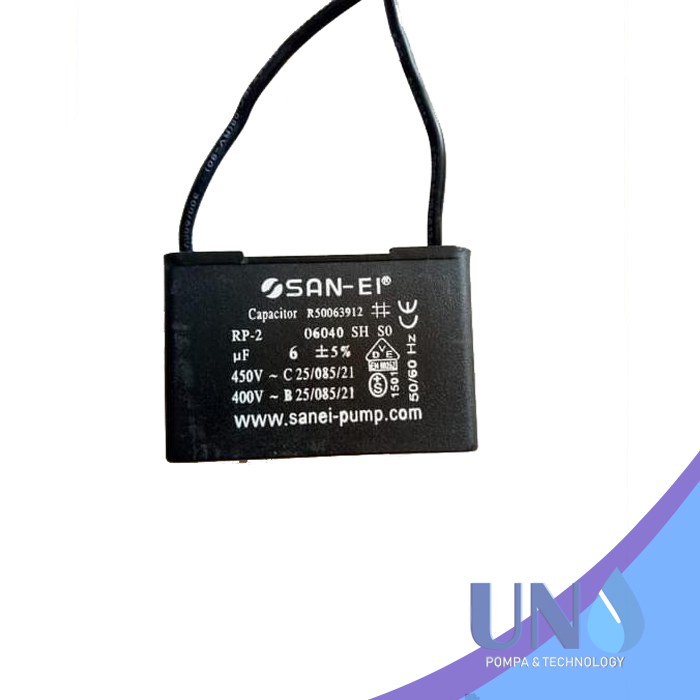 6 uf / 450 Volt SanEi Capacitor / Kapasitor Kotak Pompa Air