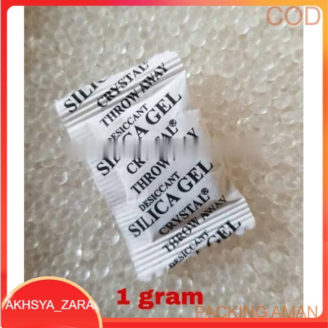 Silica gel white 1 pack isi 100 sachets tersedia 1, 2 dan 5 gram