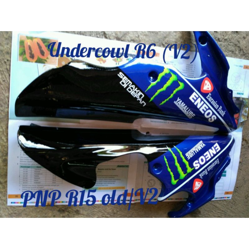 Undercowl Tutup Mesin Samping Bawah Buat Yamaha R15 Old V1 V2 Model Yamaha R6 V2