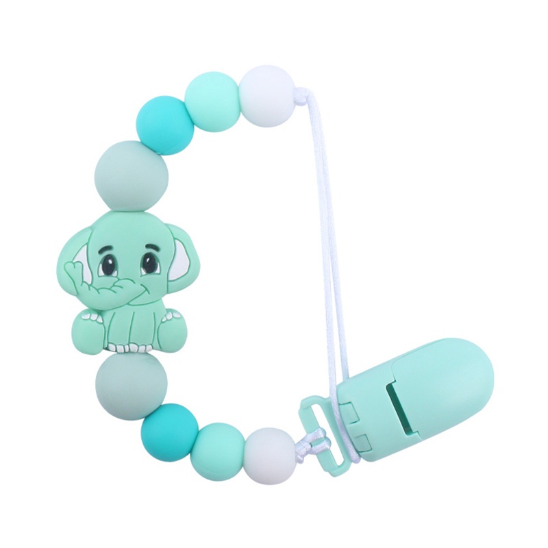 Mary Klip Rantai Empeng / Dot Motif Kartun Hewan Bahan Silikon Untuk Bayi Laki-Laki / Perempuan