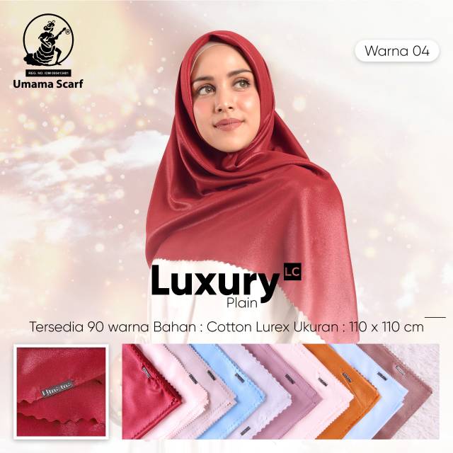Hijab Fashion segiempat LUXURY PLAIN LC By Umama Scarf Hijab mewah murah