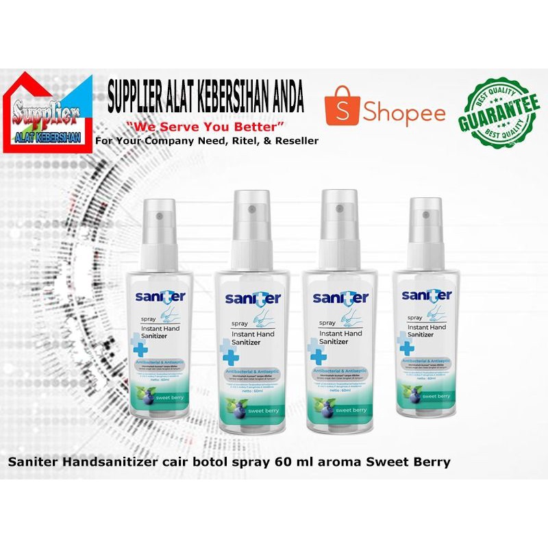 Saniter Handsanitizer cair botol spray 60 ml aroma Sweet Berry