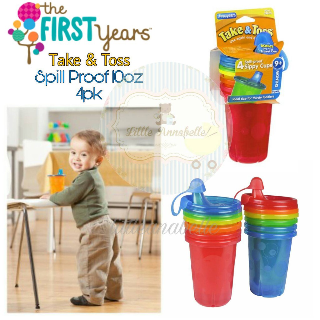 The First Years Spill-Proof Take and Toss 10 oz 4pk