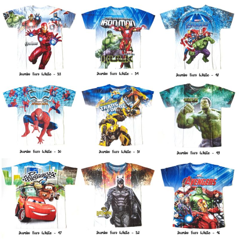 Kaos Anak Karakter Jumbo Superhero size 16 18 20