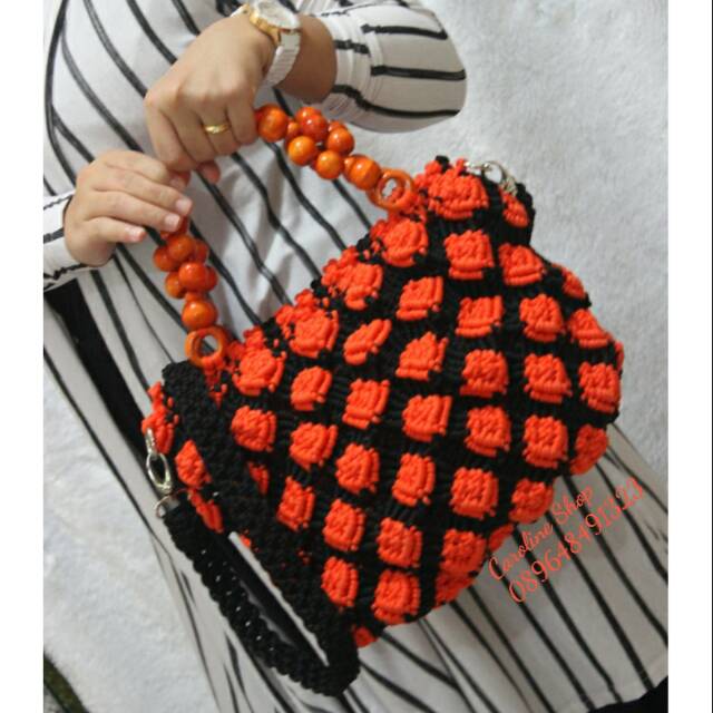 Tas Macrame / Tas tali kur / Tas Handmade /Tas Multifungsi / Tas unik / Tas rajut / Tas Pesta