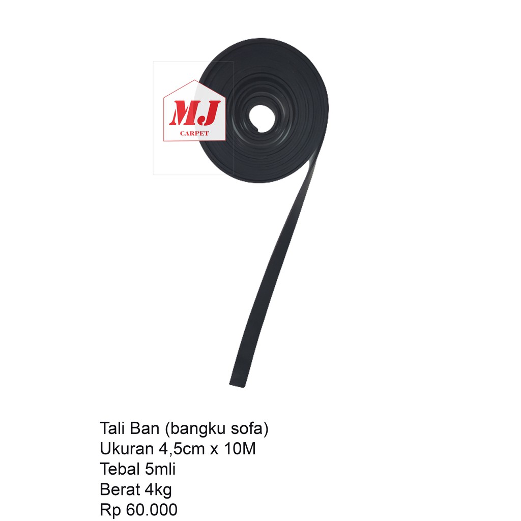 Tali karet Ban (bangku sofa) 4,5cm x 10m, tebal 5mm
