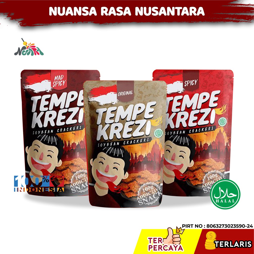 

[ TERLARIS & TERPERCAYA ] TEMPE KREZI 60gr & 100gr - Tempe Pedas Krispi Nikmat Lezat Khas Bandung 1