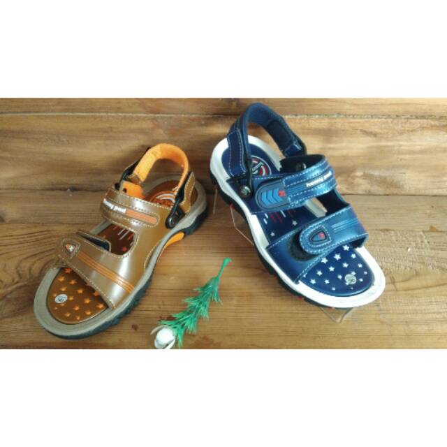 Sandal anak pria Homyped navy/coklat