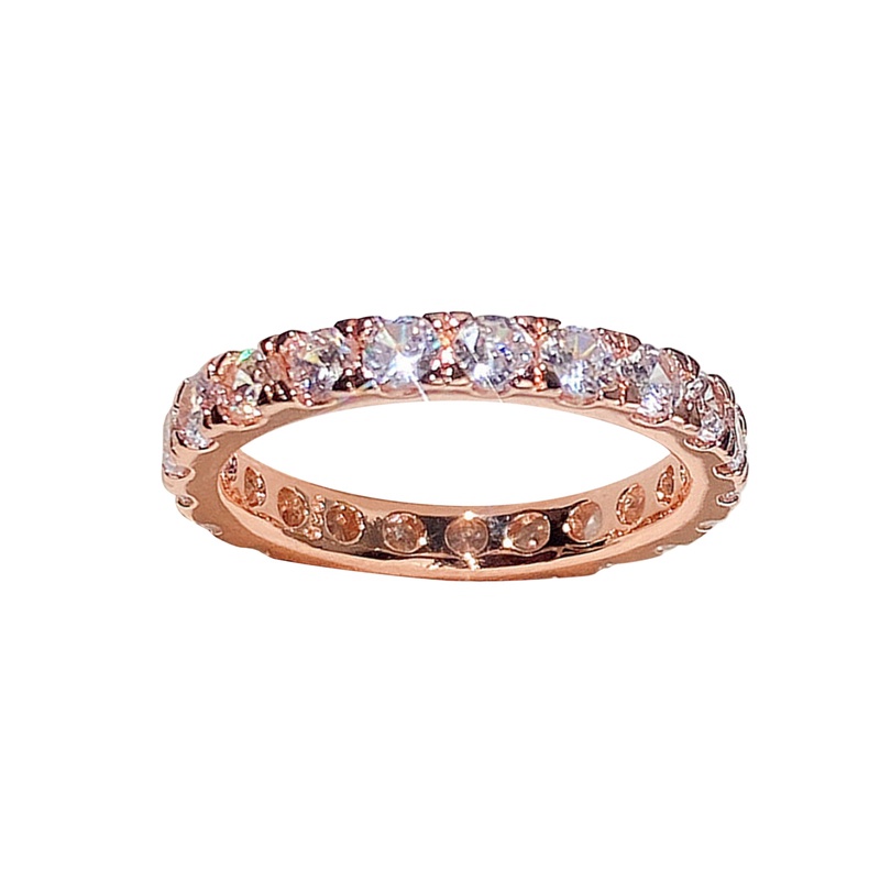 Cincin Batu Cubic Zirconia Bentuk Bulat Untuk Wanita