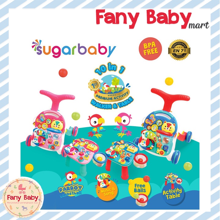 SUGAR BABY 10IN1 PREMIUM ACTIVITY WALKER &amp; TABLE