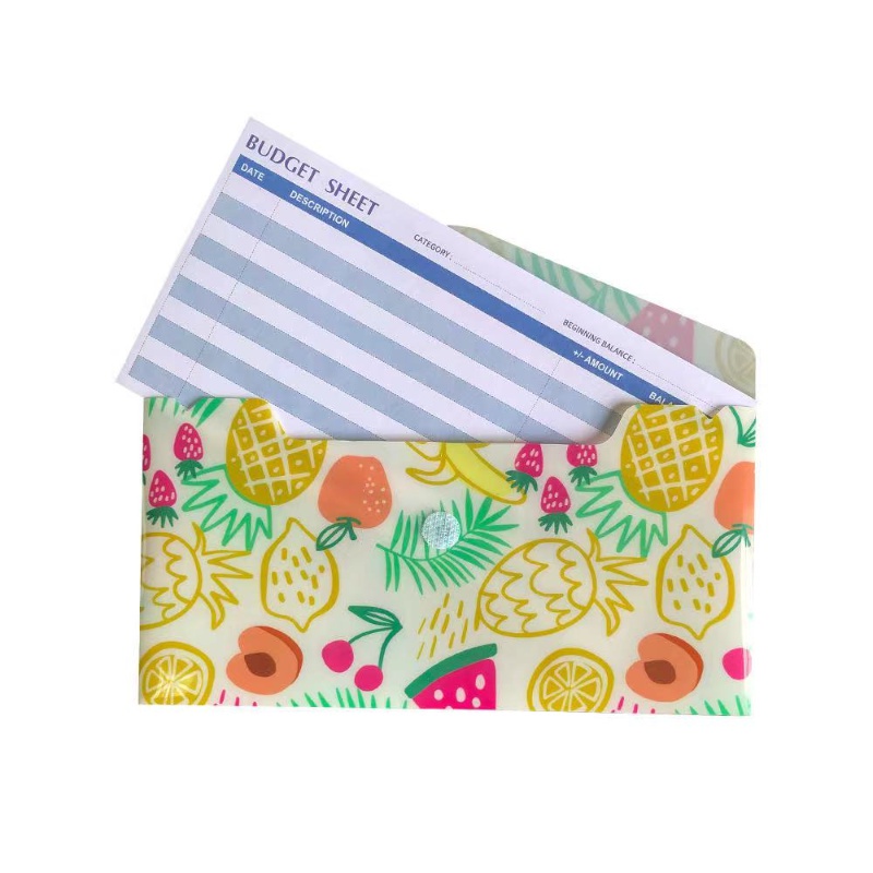 27pcs Kantong Amplop Bahan Plastik Reusable Dengan 12 Label 24 Budget