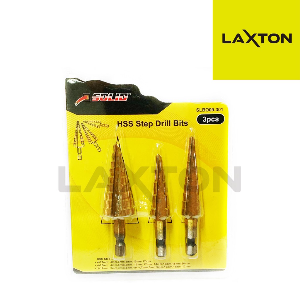 Solid mata bor pagoda step drill 3pcs per set SLBO09-301