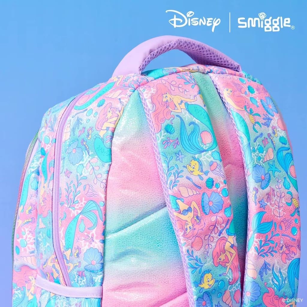 Smiggle Original Backpack Disney Ariel Mermaid &amp; Flounder