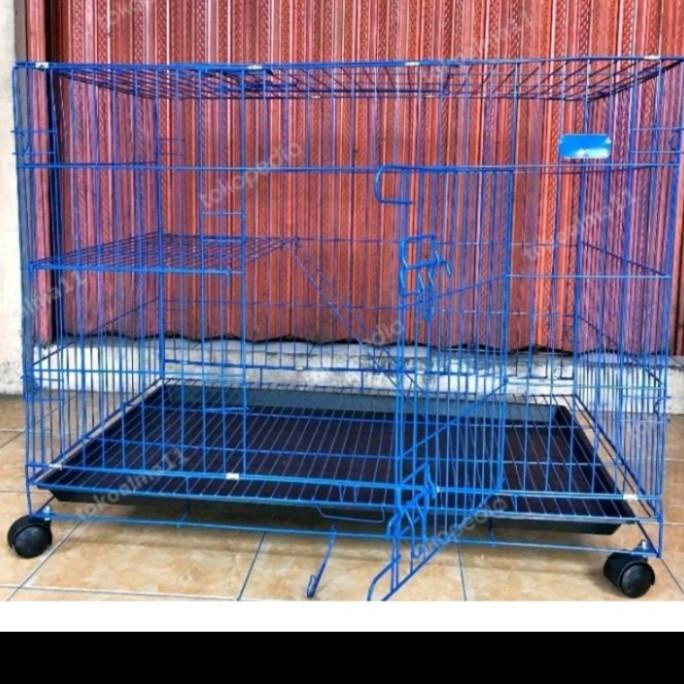 kandang kucing jumbo ukuran 90x60x70 cm 1 tingkat