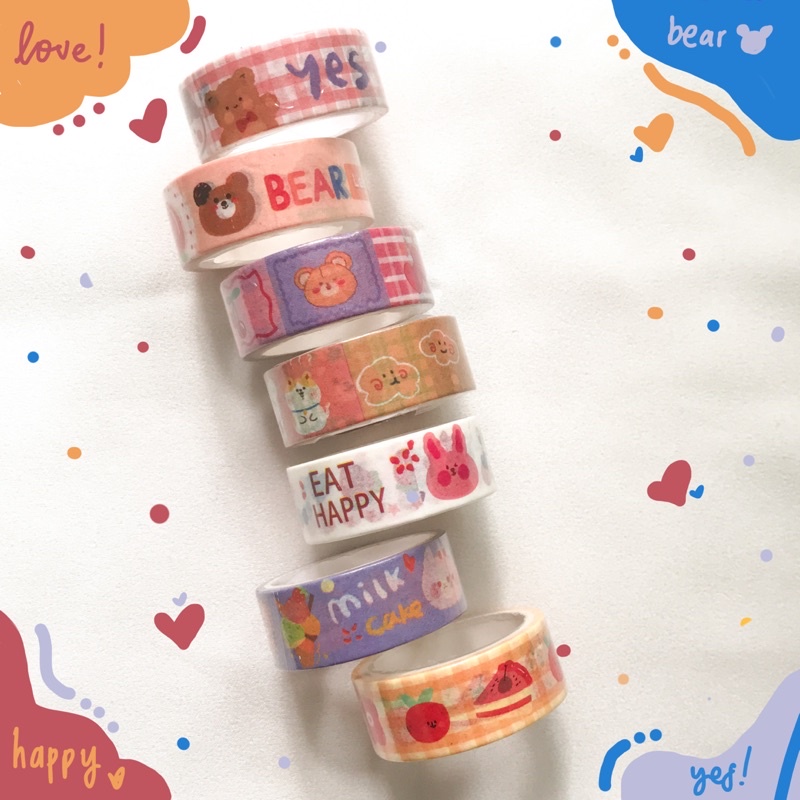

Washi tape Decoration Desain Lucu / Masking Tape Desain Cute / Washi Tape Lucu / Selotip Lucu